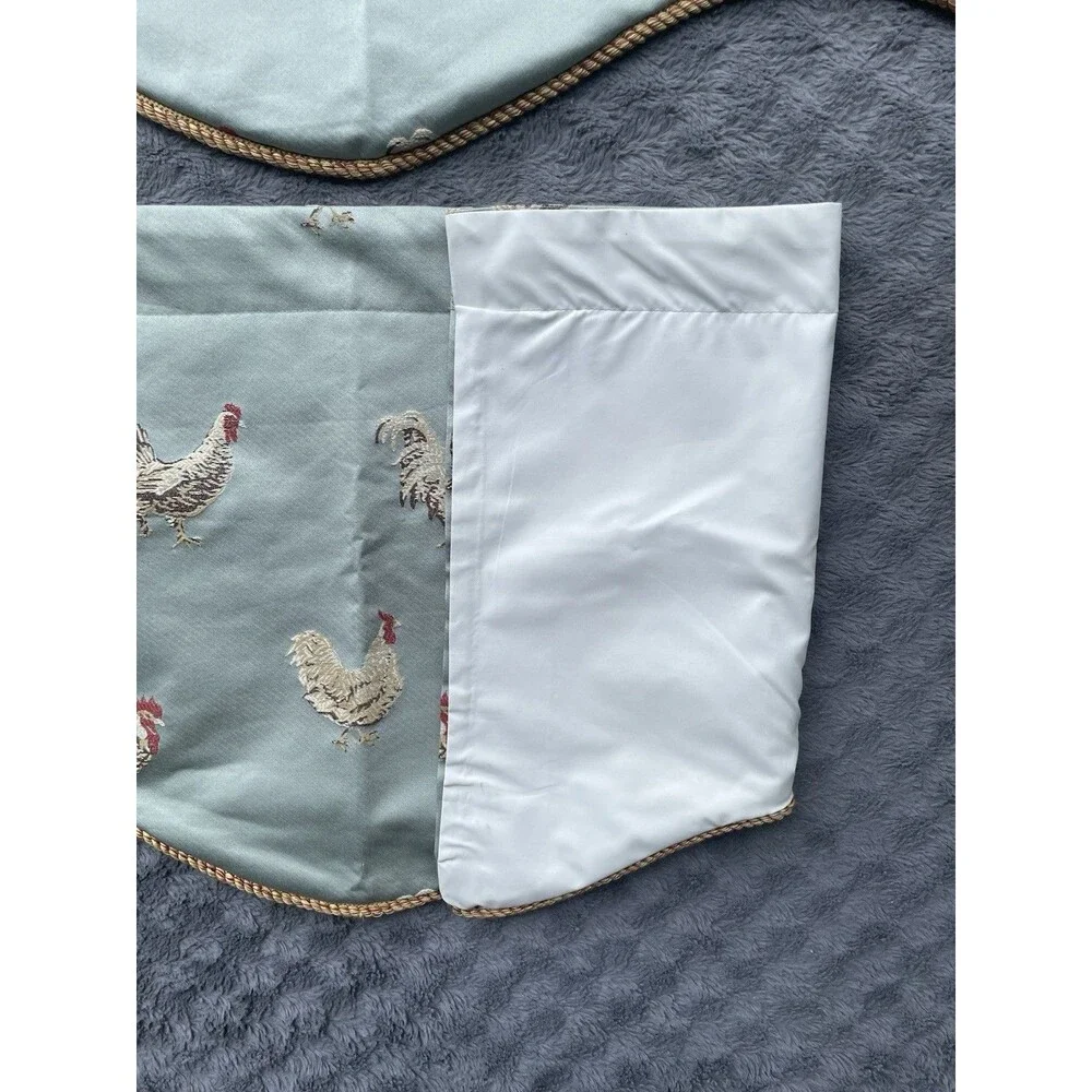 Farmhouse Kitchen Scalloped Valance Rooster Chicken Country Farmhouse Rustic 45”